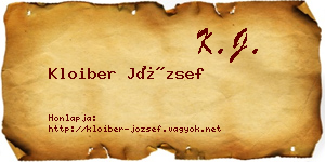 Kloiber József névjegykártya