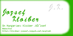 jozsef kloiber business card